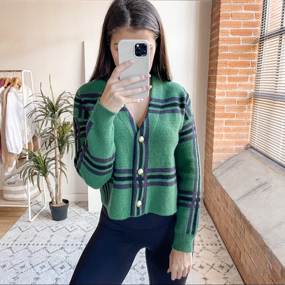 Tularosa Bellair Cardigan Sweater Green 